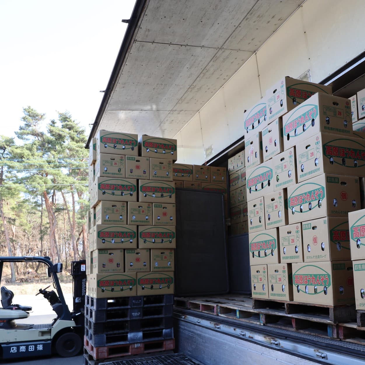 昭和村 トラックに積み込み